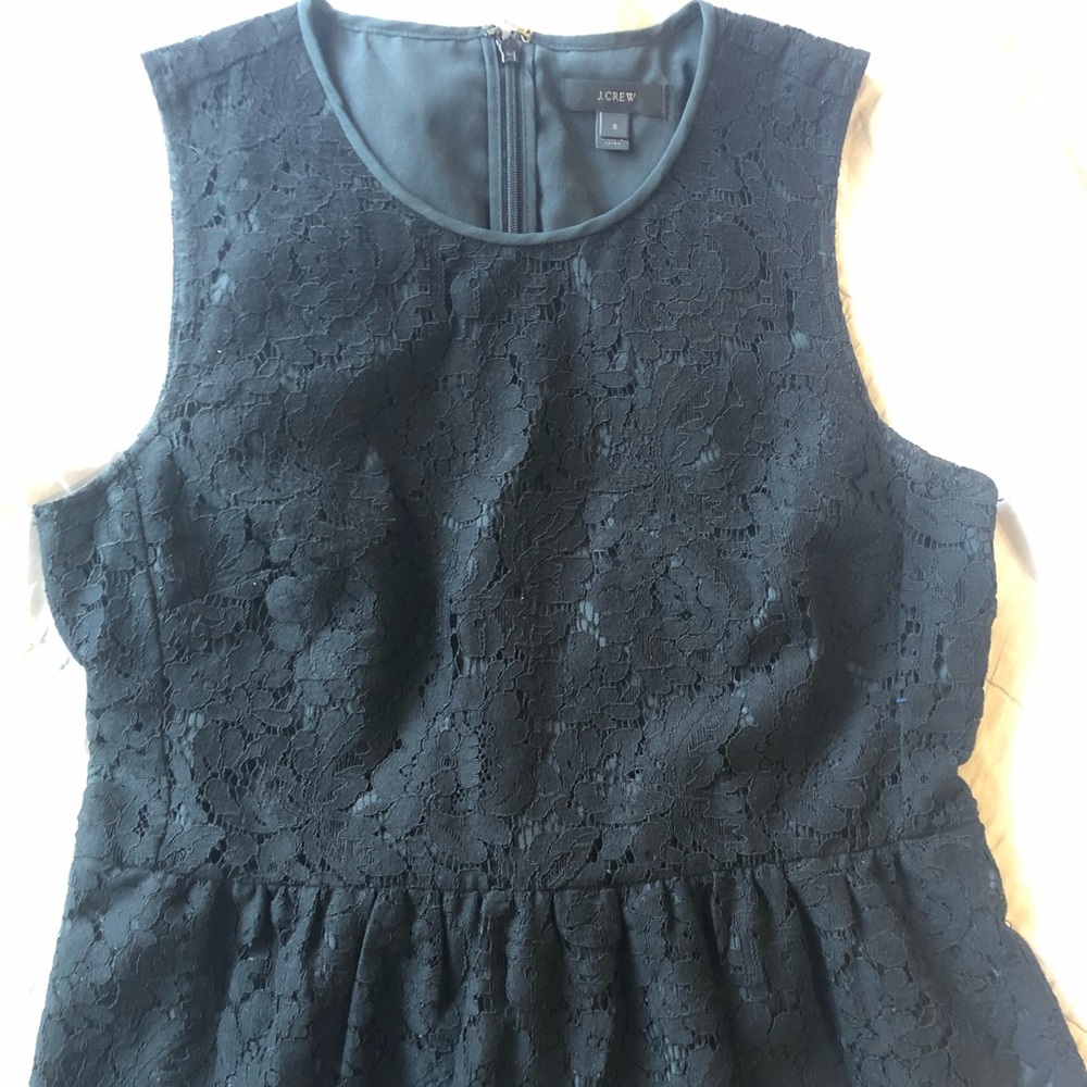 J. Crew Black Lace Peplum Top, size 8